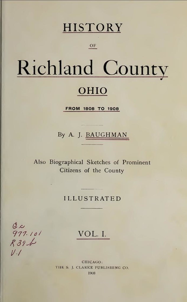 Title Page, History of Richland County, Ohio, Vol. I Flickr