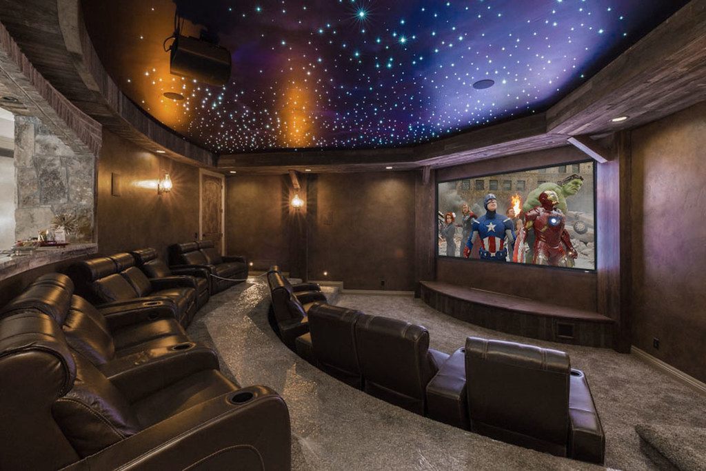 Home Theater with Star Ceiling Sony 4K projection, Dolby A… Flickr