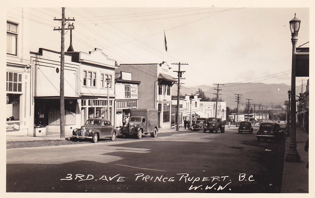 Postcard Third Avenue, Prince Rupert, BC, 1940s "3rd Ave.… Flickr