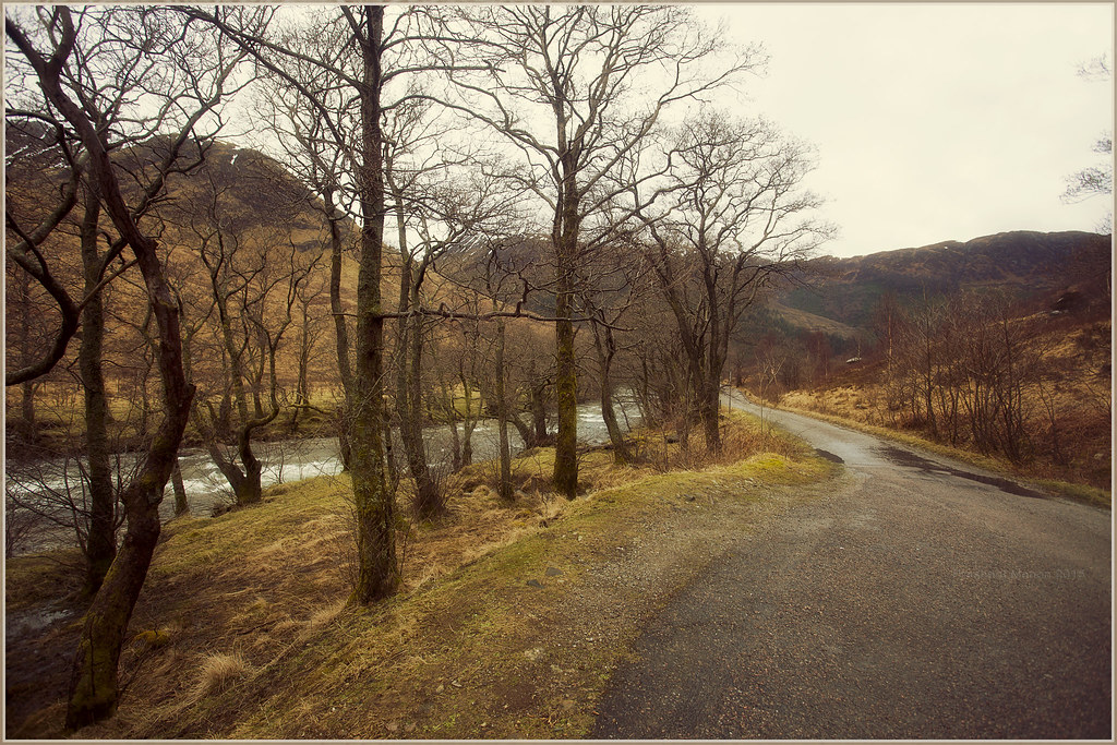 Glen Nevis roadway Along side river Nevis in the vale of G… Flickr