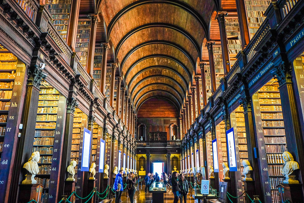 The Old Library at the Trinity College Book of Kells. Flickr