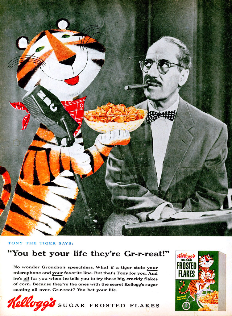 Tony the Tiger and Groucho Marx for Kellogg's Corn Flakes,… Flickr