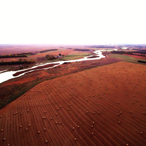 Field of bales and the North loup River in Nebraska. rive… Flickr