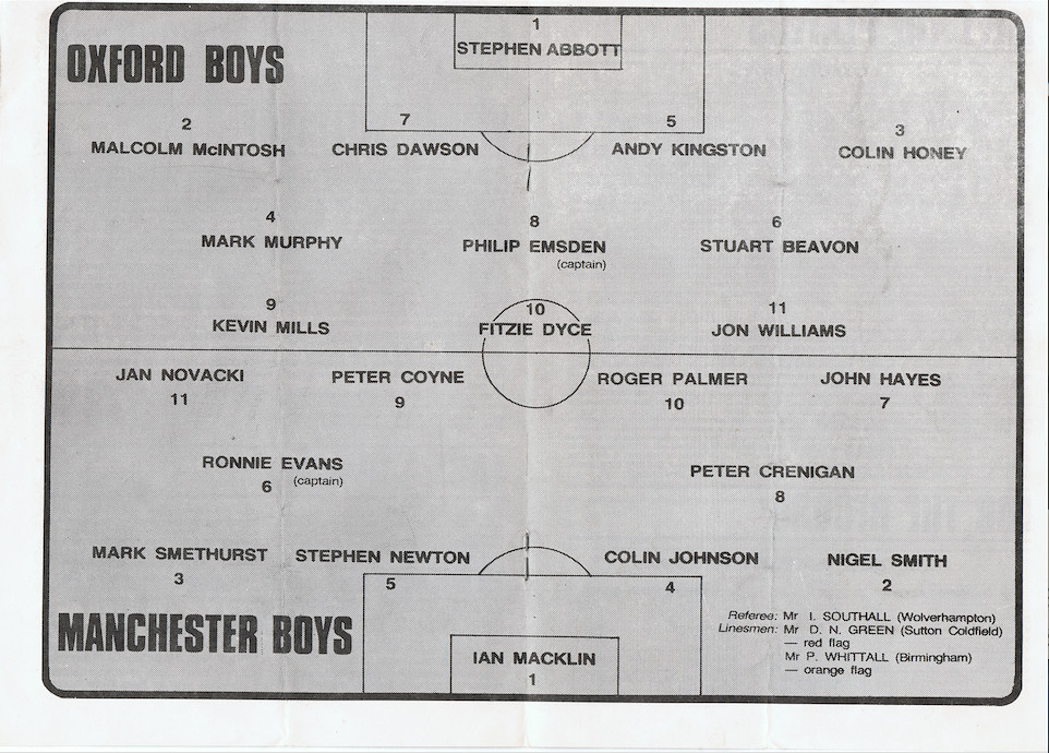 1973/74 Oxford Boys v Manchester Boys Peter Coyne, Mark Sm… Flickr