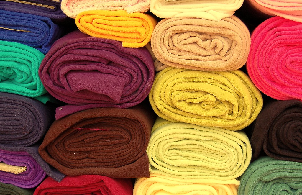 Colorful Fancy fabrics on sale at Leicester Market Rohit Mattoo