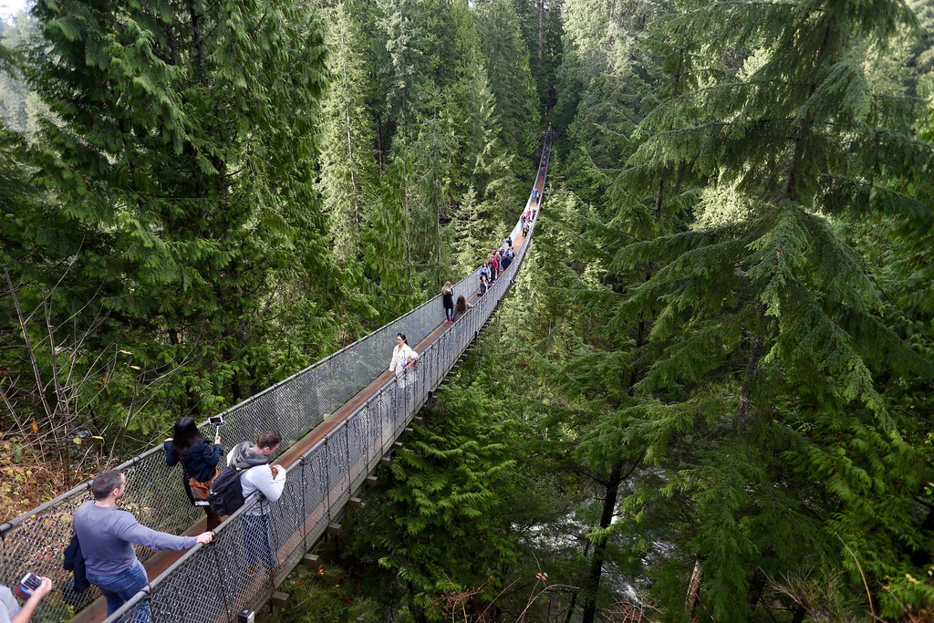 Capilano Suspension Bridge. 450 feet long, 230 feet high. … Flickr