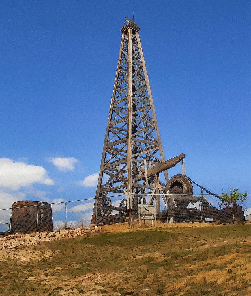 Early Drilling Rig, Cable Tool and Wooden Derrick, Platte … Flickr