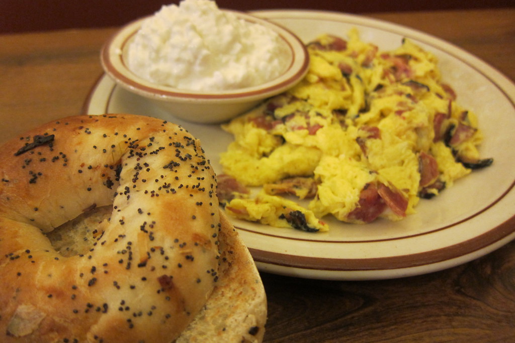 Canter's Pastrami and Eggs, Cottage Cheese, Bagel Flickr