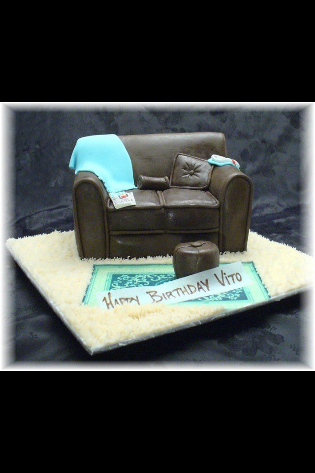 Sofa cake Brown leather sofa cake Shuga Custom Cakes Flickr