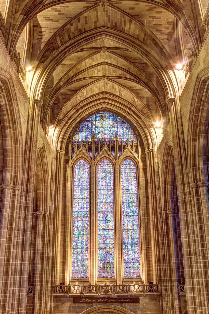 Liverpool Cathedral Stained Glass window above the West … Flickr