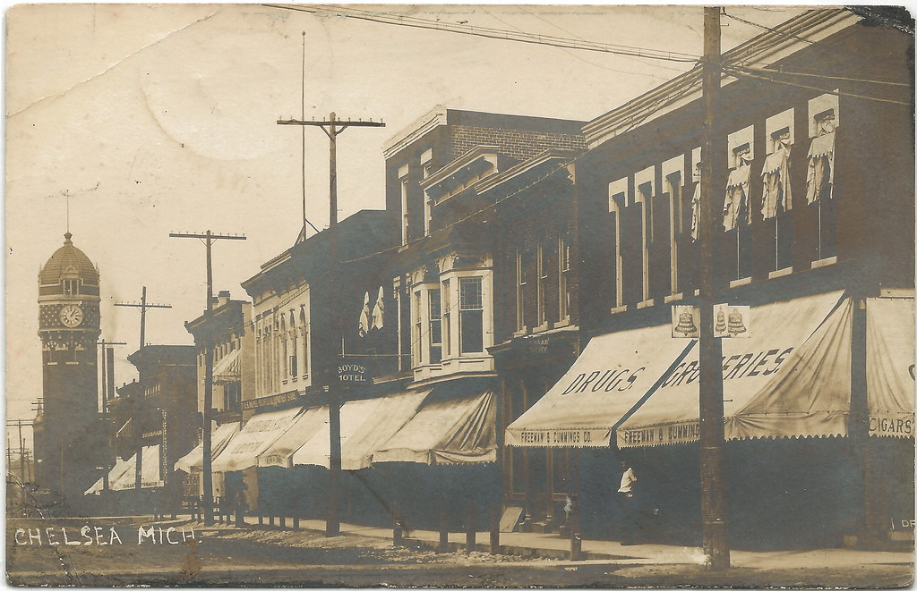 SE Chelsea MI 1911 RPPC Downtown Stores Businesses Cumming… Flickr