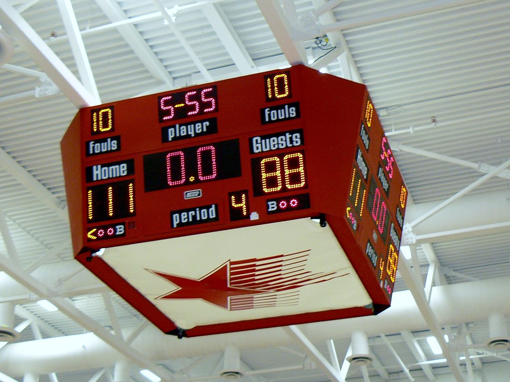 Raymond High School Basketball Scoreboard, End of Game, Sc… Flickr