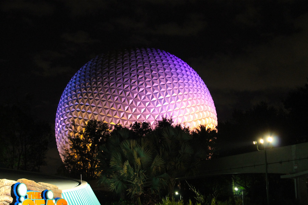 EPCOT Ball at Night The EPCOT Ball at night in Disney Worl… Steve