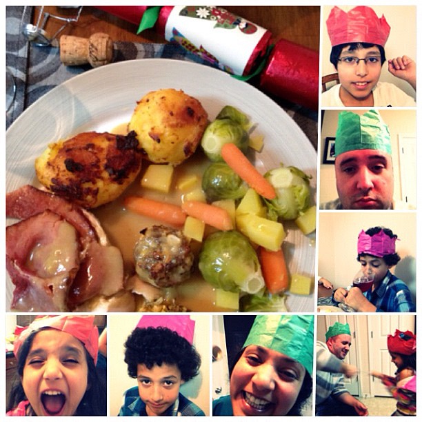 We like to wear silly hats while eating festive food. Flickr