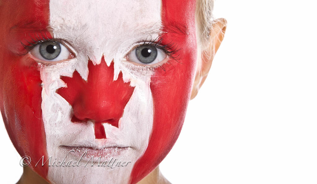 Canadian Flag Face Paint A kid with face paint of the Cana… Flickr