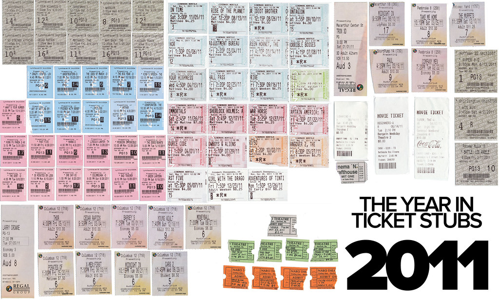 Ticket stubs, 2011 edition. Every ticket stub that I colle… Flickr