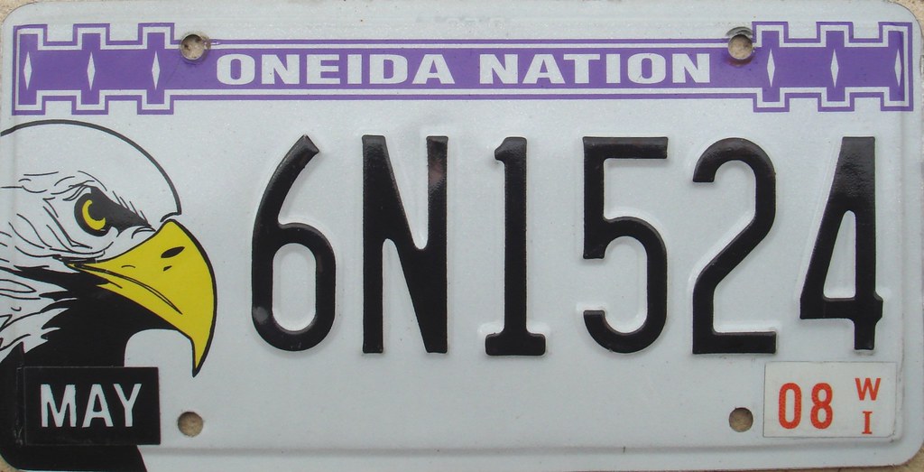 Oneida Nation License Plate Wisconsin. 6N = six nations. T… Flickr