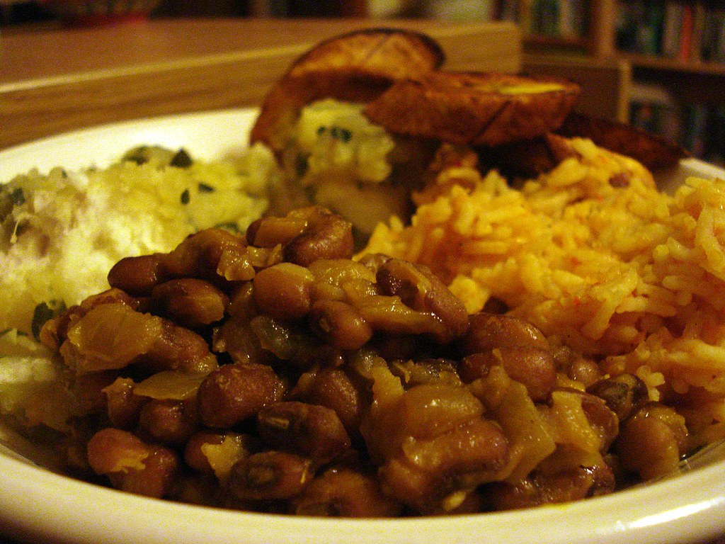 Beans with palm oil, jollof rice, yam pottage, fried plant… Flickr