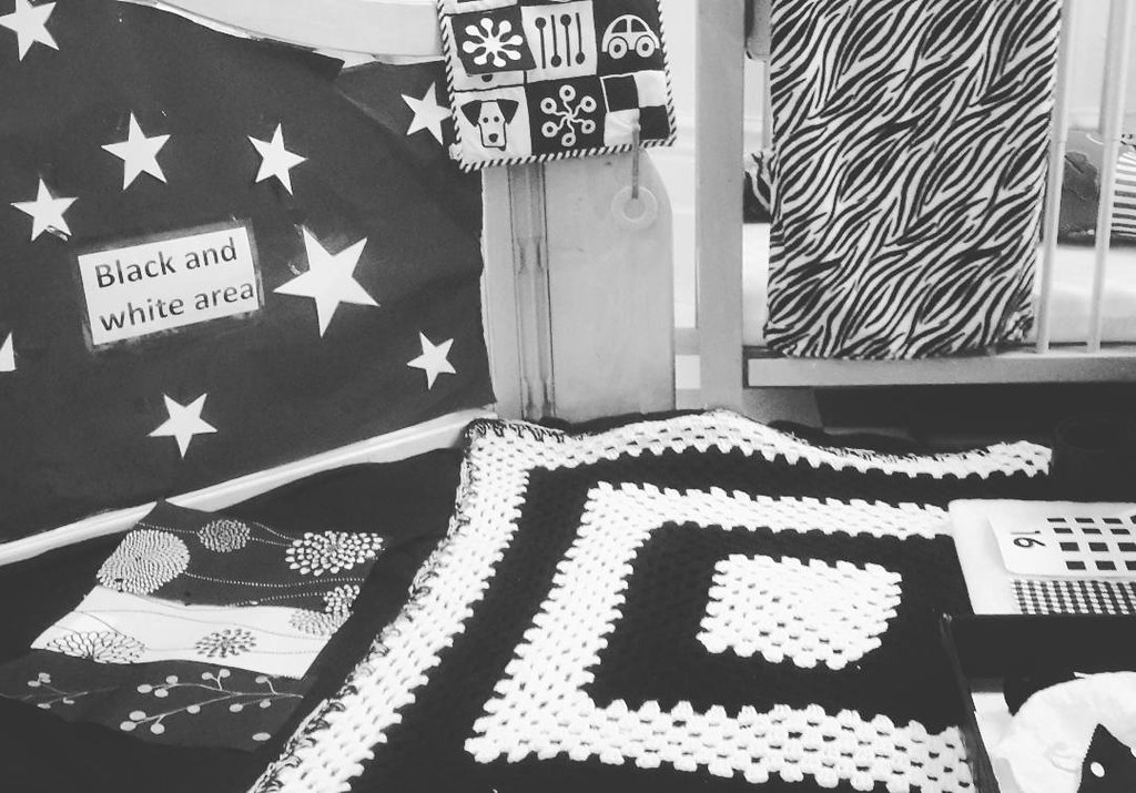 Baby room black and white area! ☺ black&white babyroom … Flickr
