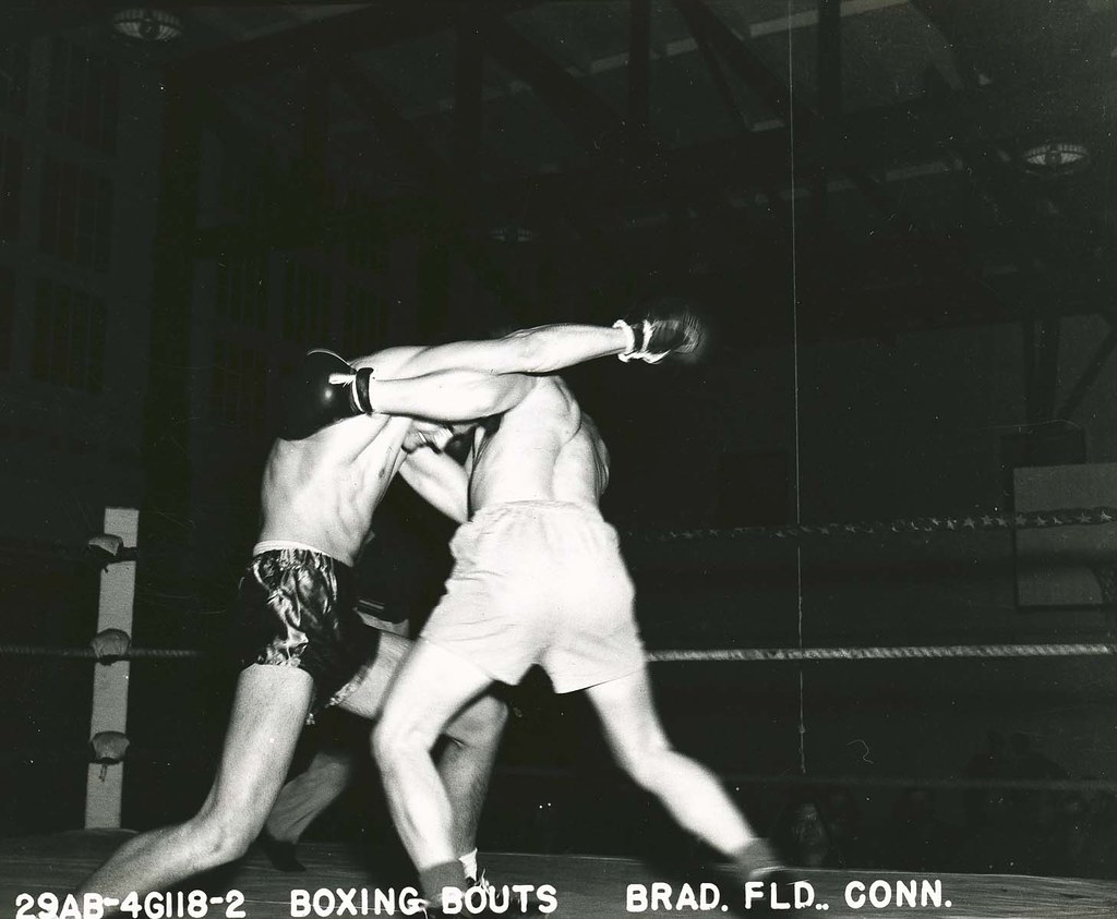 Boxing match A Bradley Field boxer clinches with a naval o… Flickr