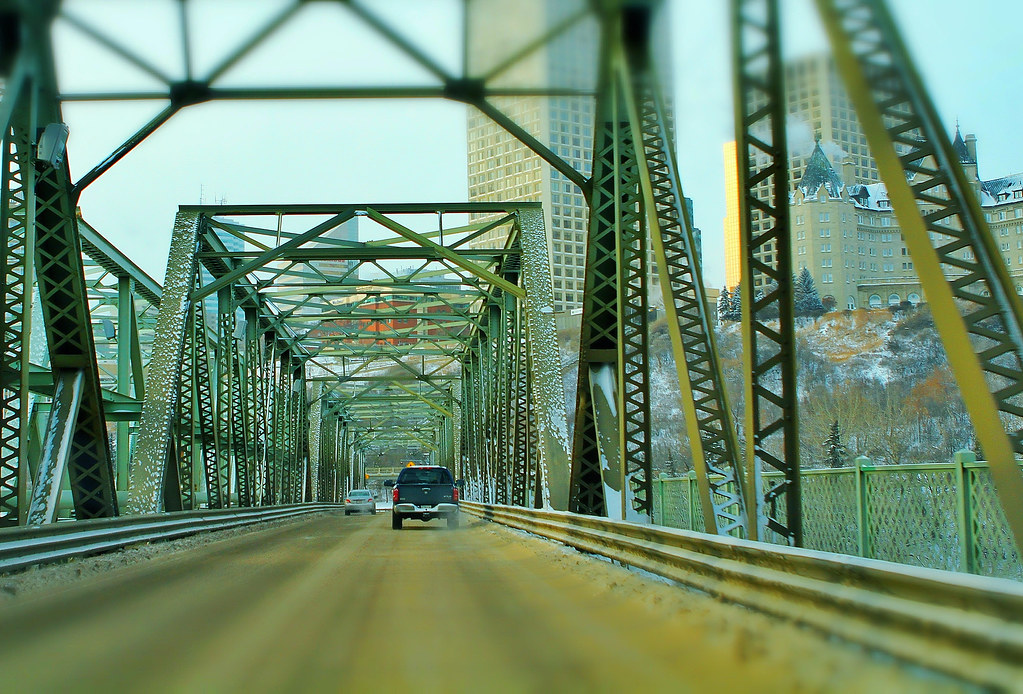 Frozen Bridge Captured this image while driving over a bri… Flickr