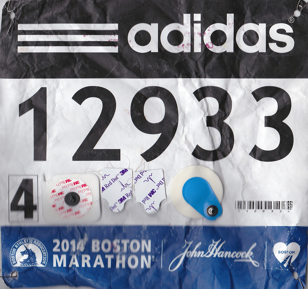 2014 Boston Marathon Bib used with EKG electrodes Flickr