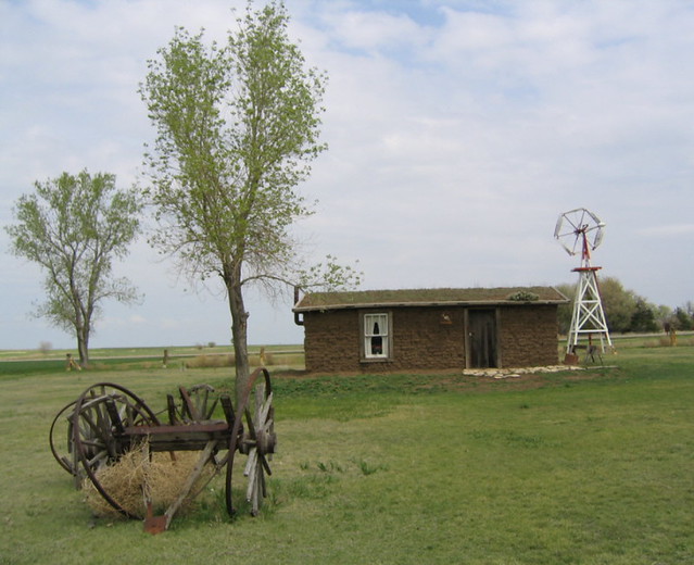 Sod House & Wagon Wheels Kansas Tourism Flickr