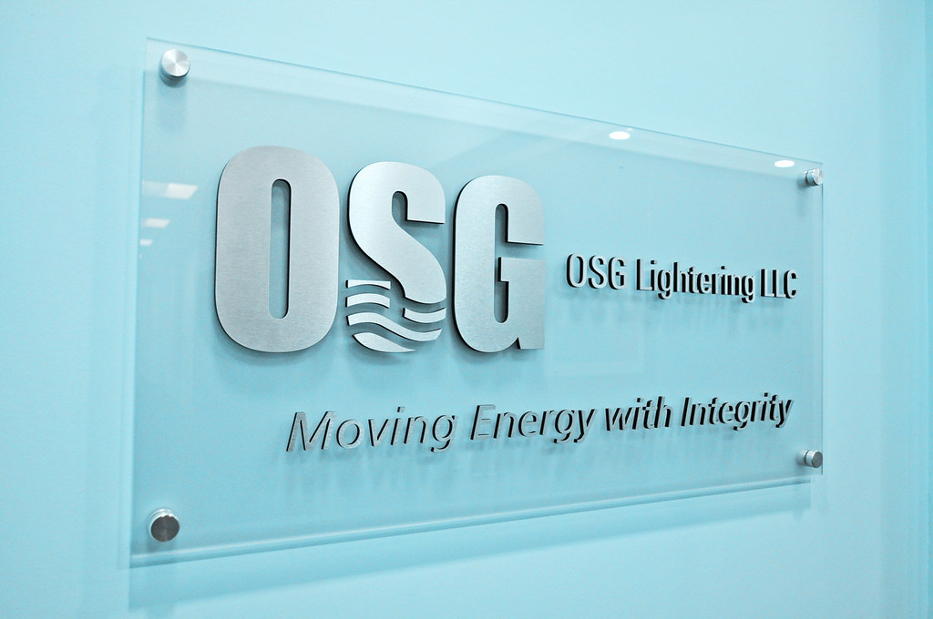 Clear Acrylic Sign with Brushed Aluminum Letters for OSG L