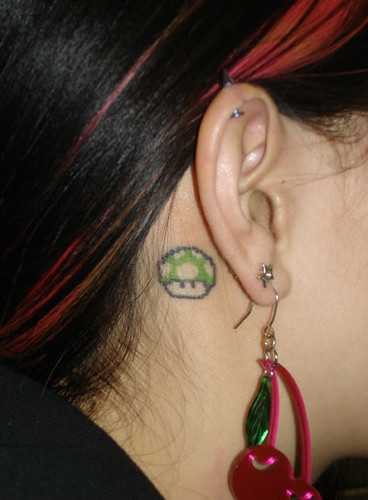 Pixelated 1 Up Mushroom Tattoo, Super Mario Brothers | Flickr 500_x_368_jpg