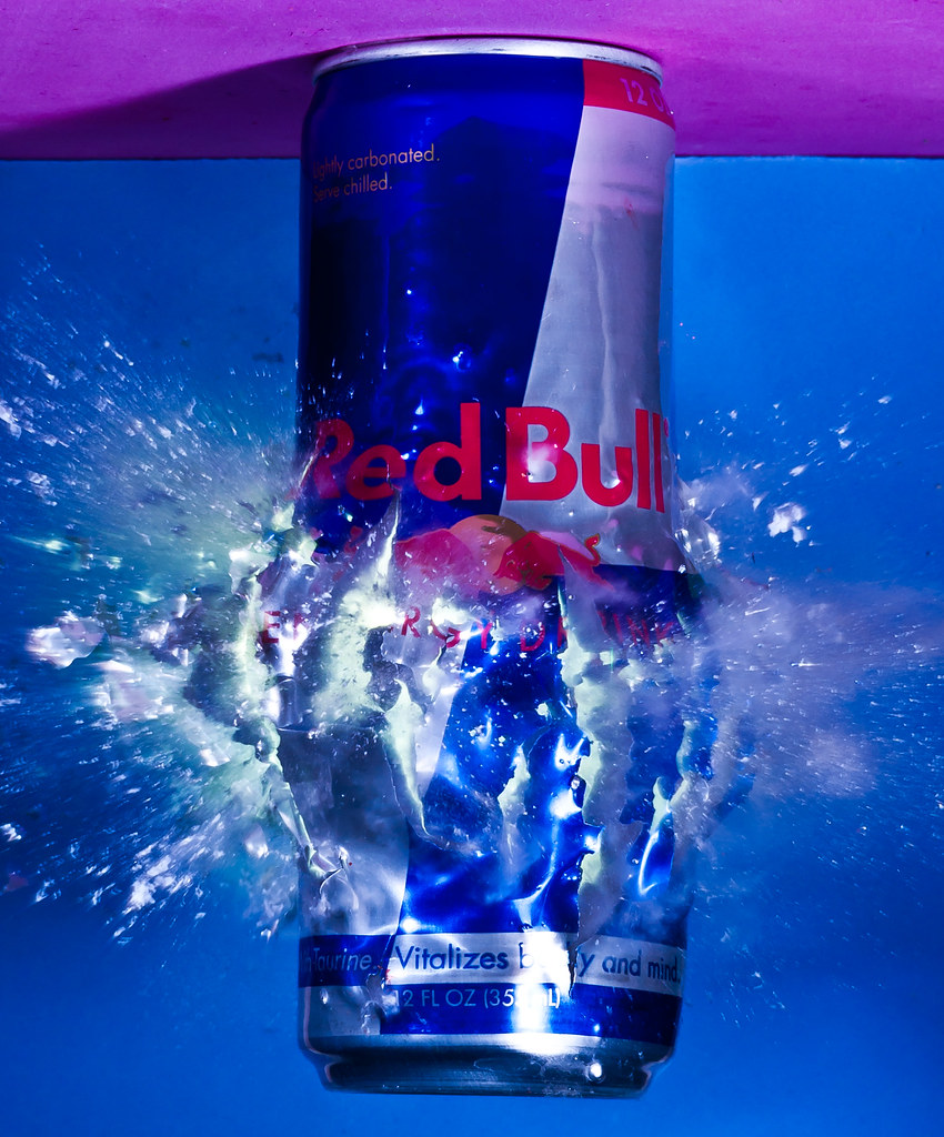 Too Much Energy Drink An empty Red Bull container gets des… Flickr