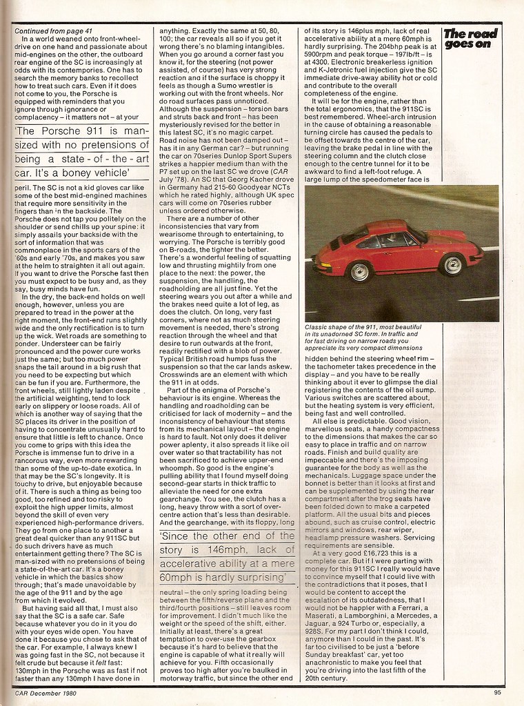 Porsche 911 SC Road Test 1980 (6) HGM 831W No data. Trigger's Retro Road Tests! Flickr
