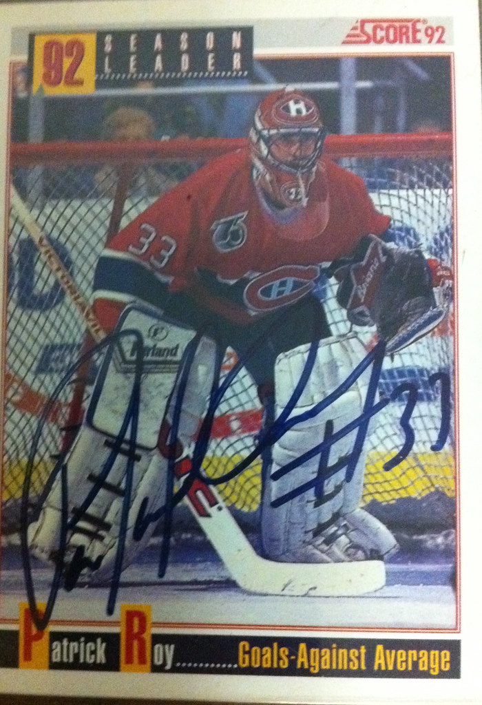 Patrick Roy Autograph Card (Pictures are distorted from ca… Flickr