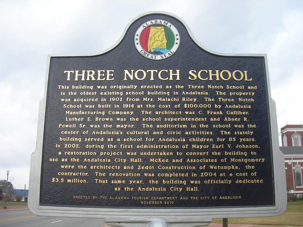 Three Notch School Historic Marker Andalusia, Alabama Jimmy Emerson