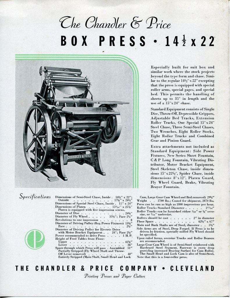 Chandler & Price Box Press Daniel Morris Flickr