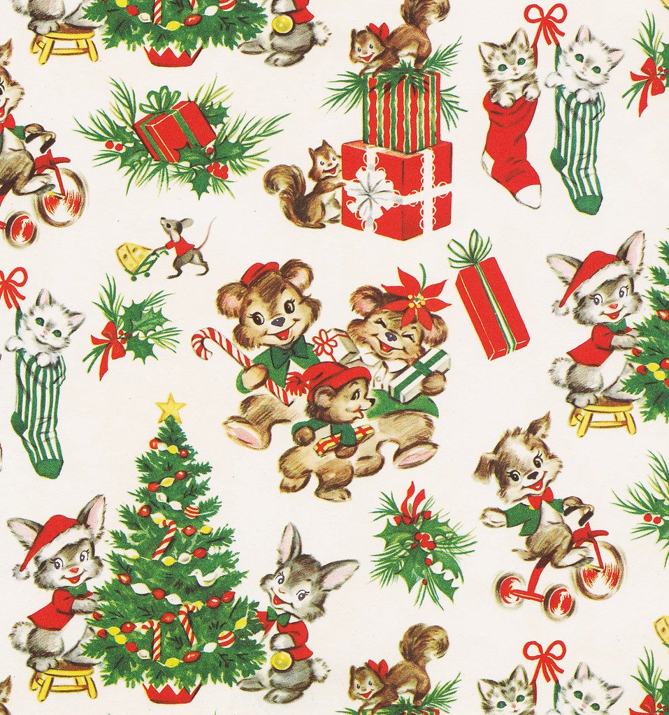 Vintage Christmas Wrap Cute Critters Heather David Flickr
