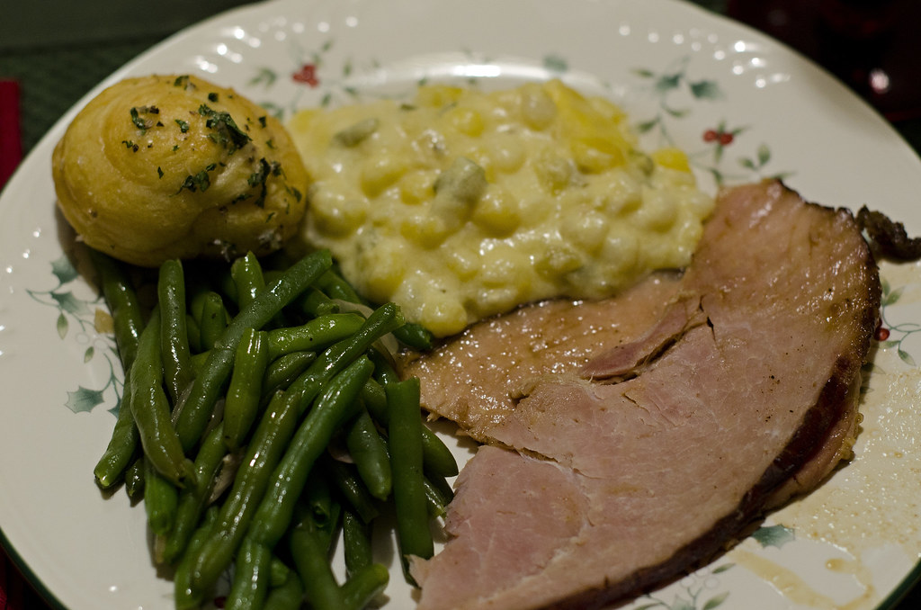 Dec. 19th Ham, hominy casserole, and green beans for the f… Flickr