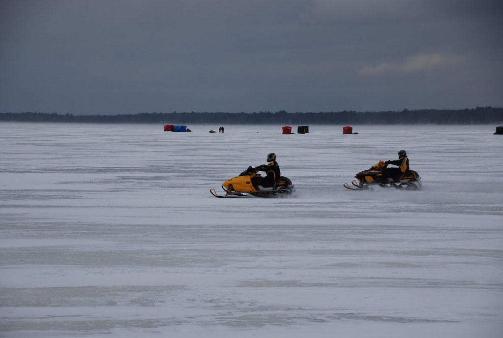 Snowmobiles and Ice Fishing Shanties on Houghton Lake, Mic… Flickr
