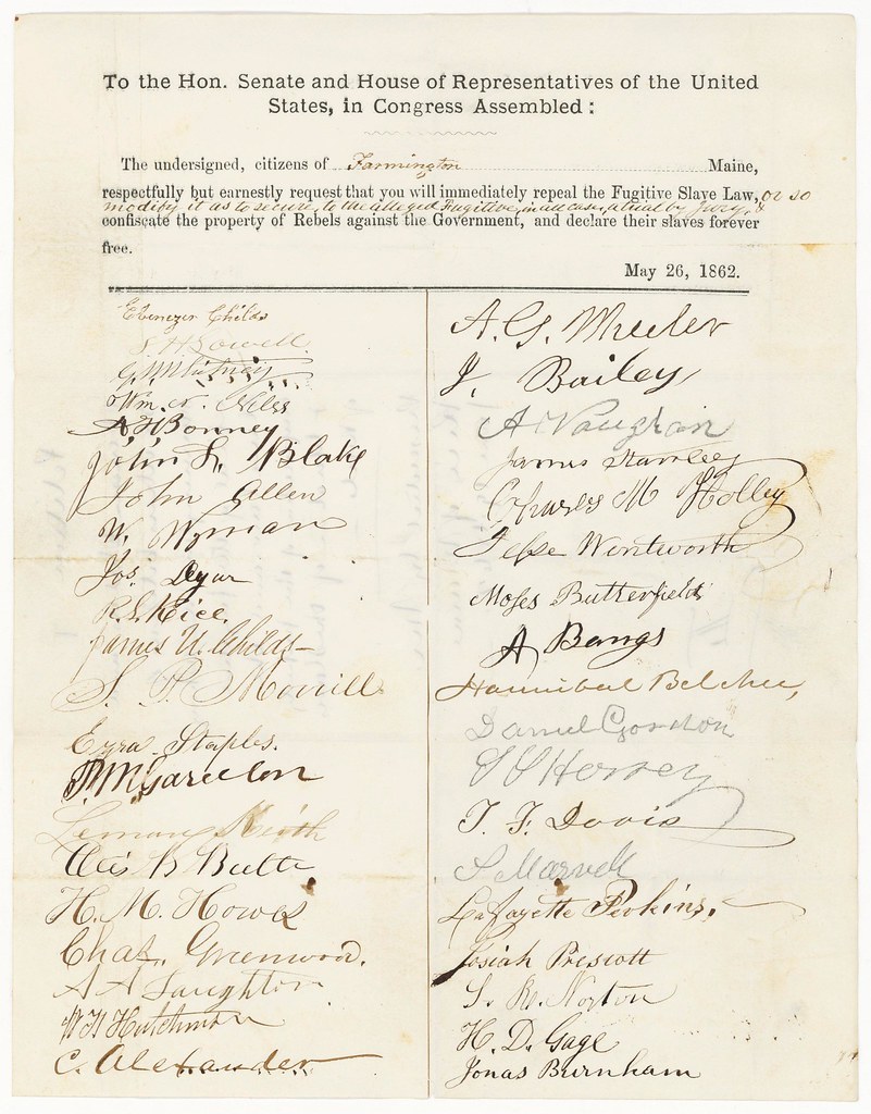 Petition from the Citizens of Farmington, Maine to Congress, 05/26/1862