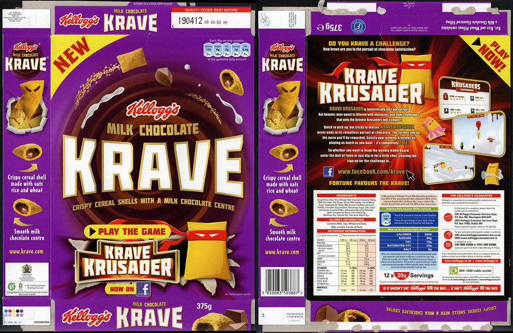 UK Kellogg's Krave milk chocolate flavor NEW cer… Flickr