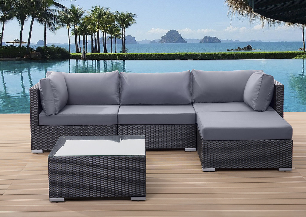 Black Wicker Outdoor Sofa The Sano is an outdoor sectional… Flickr
