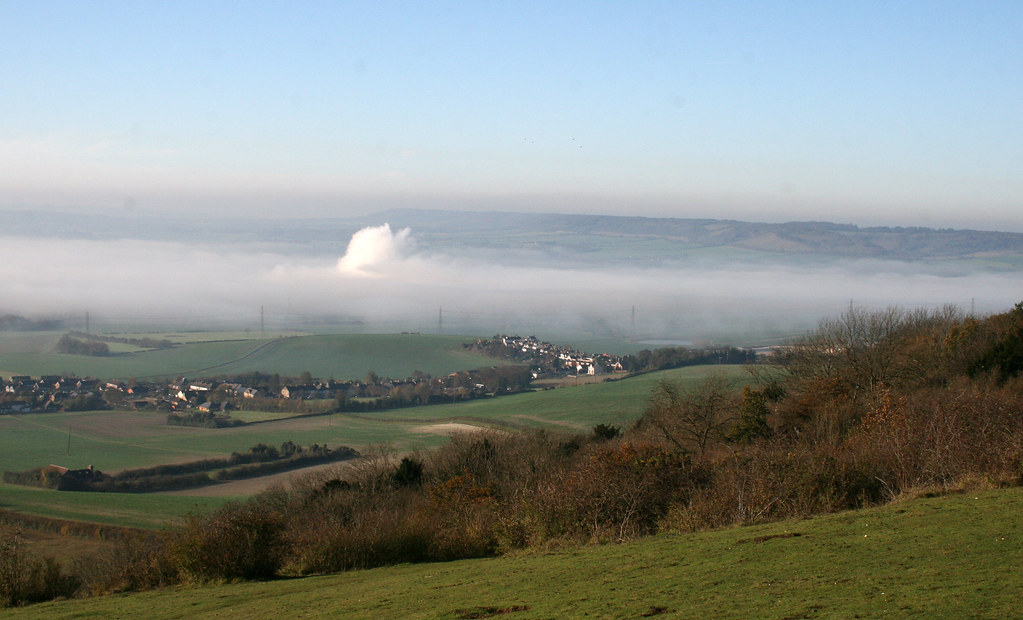 View from Bluebell HIll, Kent Looking down on the fog in t… Flickr