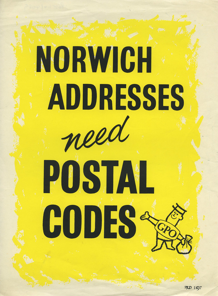 Norwich addresses need postal codes Poster publicising the… Flickr