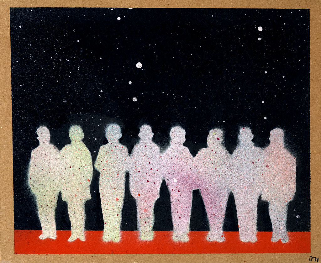 Spray paint on cardboard. 9.5in x 8in Flickr