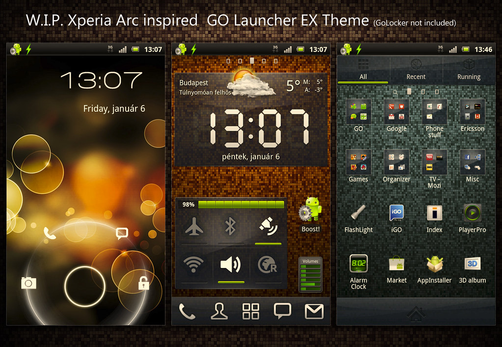 W.I.P Xperia Arc GO Launcher Ex Theme A Workinprogress