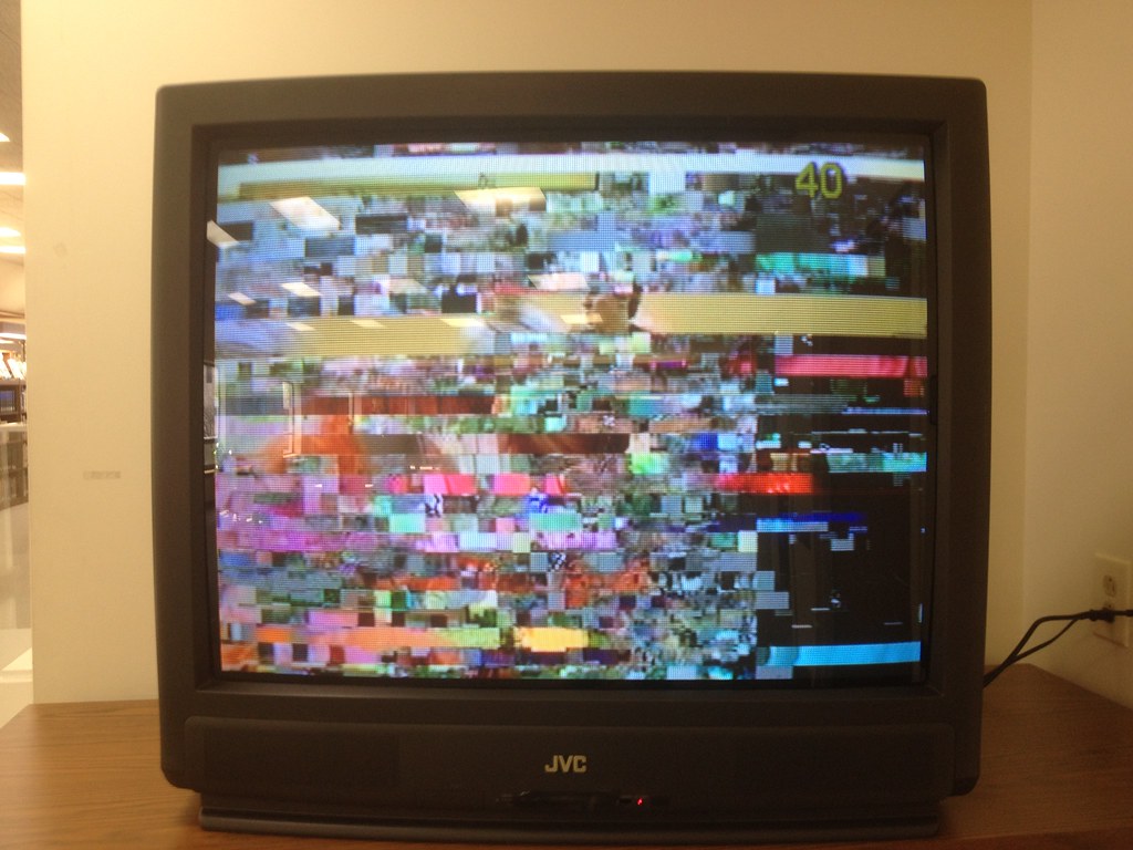 glitch TV the TV in the library was frozen on a glitch and… Flickr