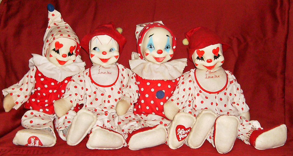 1960's Gund Valentine Clowns These are some of my Gund clo… Flickr