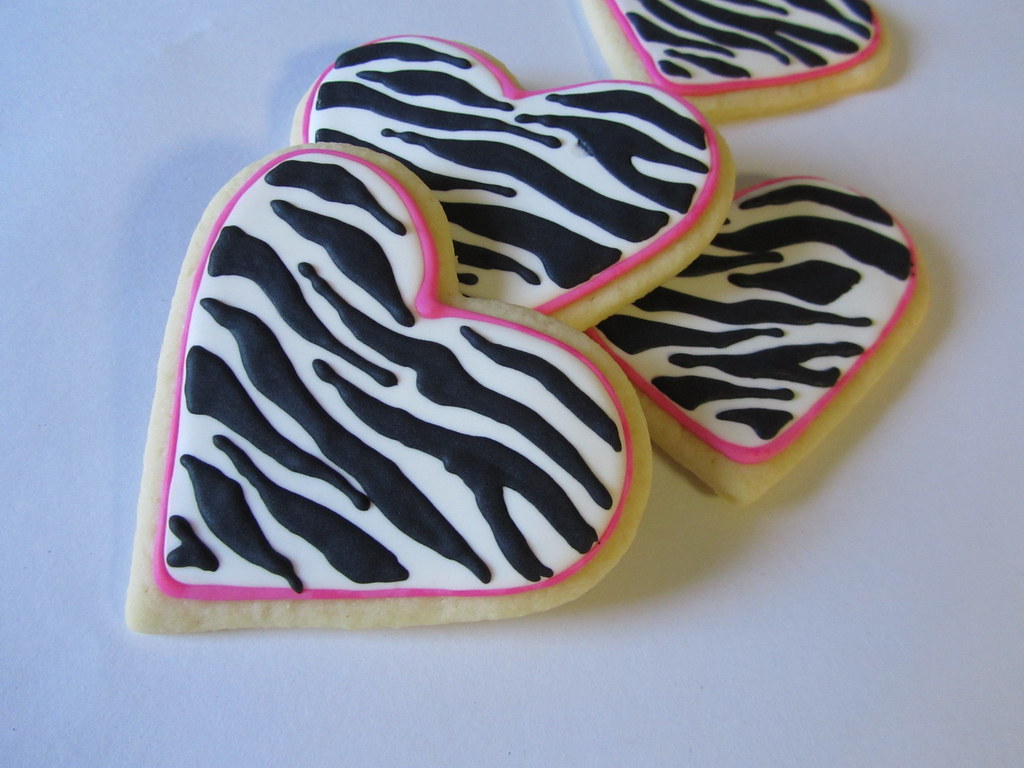 Zebra Stripe Sugar Cookies Hot pink, black and white zebra… Flickr