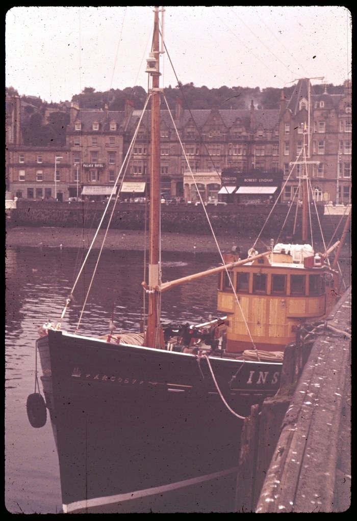 Fishing boat 'Argosy' in harbour Scotland 1961 Tim Cornwell Flickr