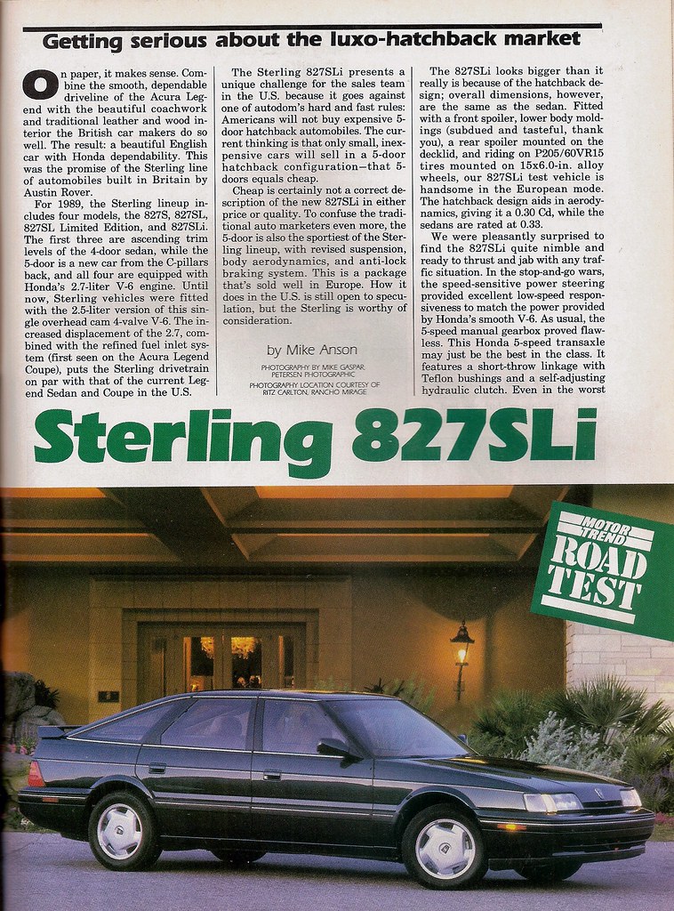 Sterling 827 SLI USA Road Test 1989 (1) Trigger's Retro Road Tests