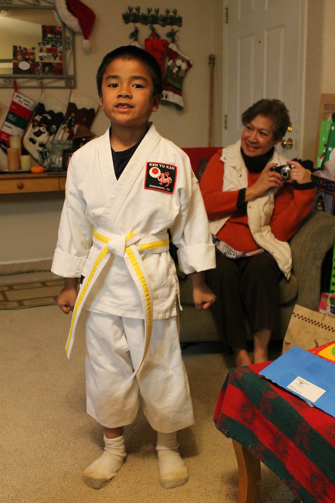 Victor shows off his Karate Robe Taken on December 23, 201… Flickr